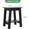 Rustic End Table with Storage Shelf, 2-Tier Engineered Wood Accent Table, Narrow Nightstand for Living Room, Bedroom, Entryway, Small Spaces - 3 of 4