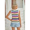 I AM A FASHION JUNKY Multicolour Striped Cutout Knit Tank Top Multicolored M - 2 of 4