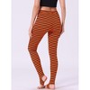 INSPIRE CHIC Women's Printed Stripe High Waist Elastic Waistband Yoga Stirrup Pants - 4 of 4