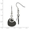 Black Bow Jewelry 19mm Black Plated Double Heart Dangle Earrings in Stainless Steel - 4 of 4