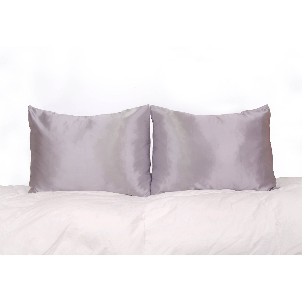 Photos - Pillowcase Morning Glamour Standard Satin Solid  Set Silver
