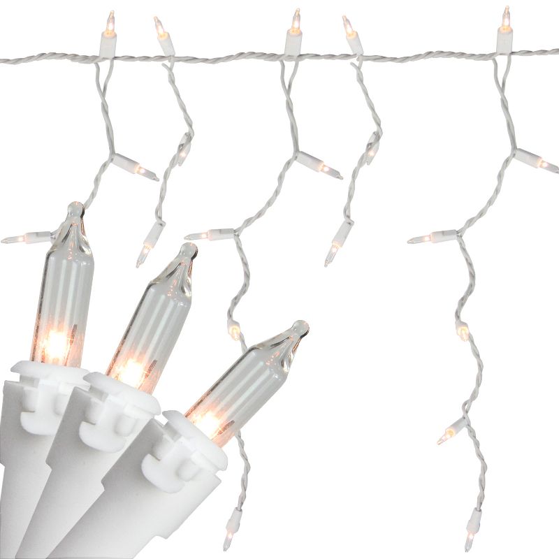 Northlight 50-Count White Mini Icicle Window Christmas Lights - 5.75' White Wire, 1 of 4