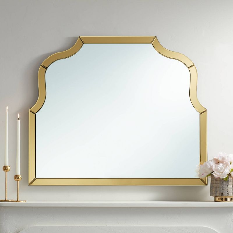 Noble Park Arch Top Rectangular Vanity Decorative Wall Mirror Modern Glam Reflective Gold Mirrored Frame 31 1/2" Wide for Bathroom Bedroom Living Room, 2 of 8