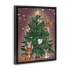 Stupell Industries Christmas Tree Fun Animals Floating Frame Canvas Art - 2 of 4