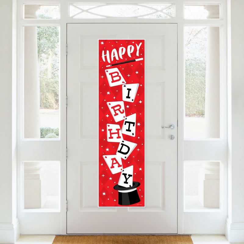 Big Dot of Happiness Ta-Da, Magic Show - Magical Birthday Party Front Door Decoration - Vertical Banner, 2 of 8