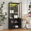 Famapy Modern Display Cabinet & Bookcase with RGB Color-Changing LED Lights,Tempered Glass Doors,Collectibles in Living Room/Study - 3 of 4