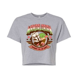 Women's - Star Wars - The Mandalorian Mando Collegiate Cropped Graphic T-Shirt - 1 of 4