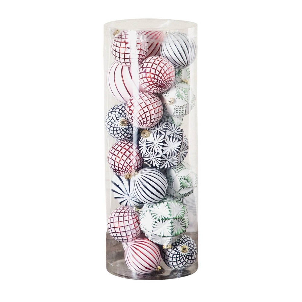 Nearly Natural 24pc Ball Shatterproof Christmas Ornament