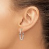 Black Bow Jewelry 14k White Gold Square Tube Round Hoop Earrings, 1.5 x 22mm (7/8 Inch) - 3 of 4