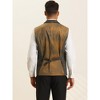 Lars Amadeus Men's Peaked Lapel Slim Fit Sleeveless Formal Houndstooth Waistcoat - 3 of 4