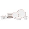 Godinger Silver 16pc Porcelain Bistro Dinnerware Set Red Rim: Dishwasher & Microwave Safe, Service for 4, Solid Pattern - image 4 of 4