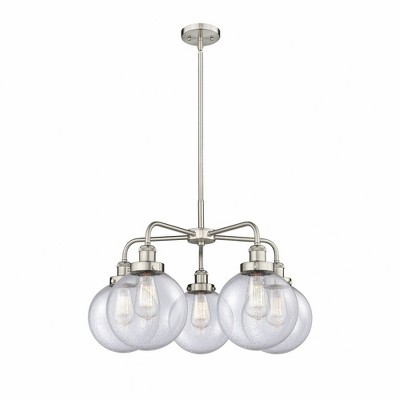 Beacon - 5 Light Stem Hung Chandelier In Art Deco Style-17.38 Inches Tall and 26 Inches Wide