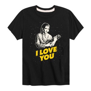 Boys' - Star Wars - Valentine Princess Leia I Love You Short Sleeve Graphic T-Shirt - 1 of 4