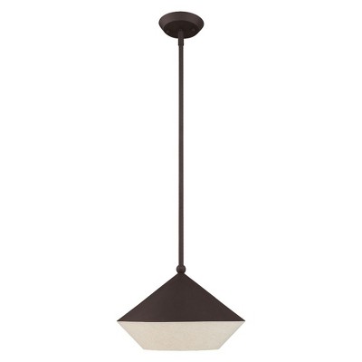 Stockholm Bronze Mini Pendant with Handcrafted Oatmeal Shade