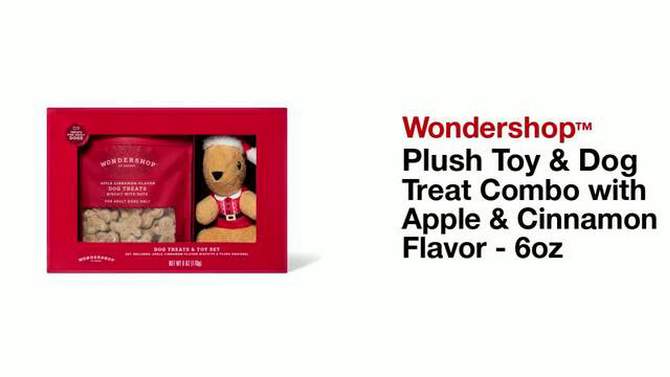 Plush Toy &#38; Dog Treat Combo with Apple &#38; Cinnamon Flavor - 6oz - Wondershop&#8482;, 2 of 5, play video