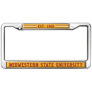 Midwestern State University School Logo Full Size Standard License Plate Metal Frame - 1 of 4
