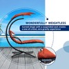 DOMETOUR Hanging Chaise Lounger with Canopy, Outdoor Swing Chair with Pillow, Curved Lounge Chair for Patio Porch Poolside (Orange) - 2 of 4