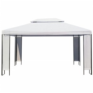 vidaXL Gazebo White and Black Polyester fabric, Steel frame 10x13 ft - 1 of 1
