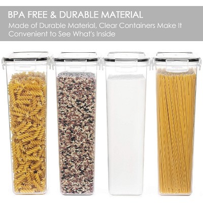 Vtopmart 4 PCS 2.8L Black Airtight Food Storage Containers with Lids, Kitchen Canisters for Spaghetti, Flour, Sugar and Noodles — фото 4