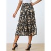 INSPIRE CHIC Women's Floral Elastic Waist Tiered Ruffle Boho Midi Skirts - 4 of 4