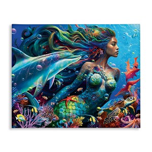 Stupell Industries Mermaid Underwater Sea Life Canvas Wall Art - 1 of 4