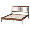 Agatis Wood Queen Size Bed Walnut Brown - Baxton Studio: Mid-Century Spindle Headboard, No Box Spring Needed - 4 of 4