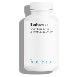 SuperSmart Niacinamide Supplement 2000mg per Day (Nicotinamide) - Flush Free Vitamin B3 Niacin | Non-GMO & Gluten Free - 180 Vegetarian Capsules - 1 of 4