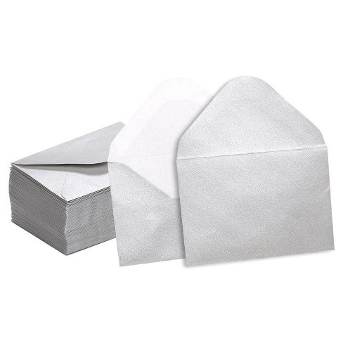 Juvale Mini Envelopes 100 Count Bulk Gift Card Envelopes Silver Business Card Envelopes Bulk Tiny Envelope Pockets For Small Note Cards 4 X 2 7 Inches Target