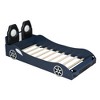NicBex Twin Size Race Car-Shaped Platform Bed Frame with Upholstered Backrest and LED Light,Wood Slat Support,No Box Spring Needed,Easy Assembly - 3 of 4