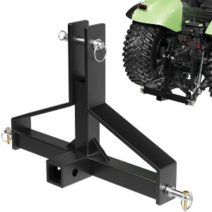 TruAIR 3 Point 2" Trailer Hitch Receiver - Heavy-Duty Category 1 Tractor Attachment for Kubota/BX/LM25H/NorTrac/Yanmar/Kioti/Cat (Black) - 1 of 4