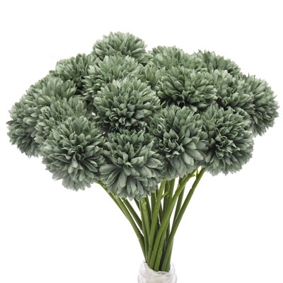 Unique Bargains Chrysanthemum Silk Head Faux Artificial Flower for Wedding Decoration 9.8'' Long 20 Pcs