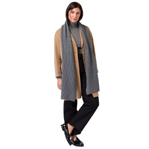 Style Republic Women’s Premium Cashmere Chunky Knit Scarf - Grey Melange - 1 of 2