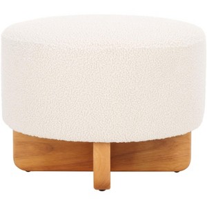 Riah Boucle Round Ottoman - OTT4504 - Safavieh - 1 of 4