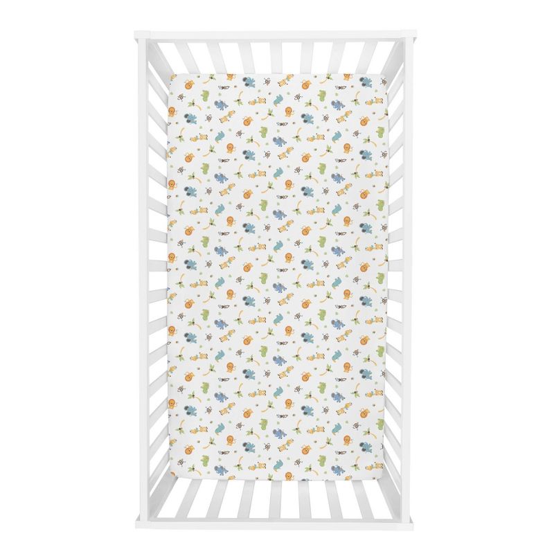 Trend Lab Deluxe Flannel Fitted Crib Sheet - Jungle Friends, 4 of 5