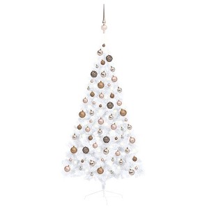 Artificial Half Pre-lit Christmas Tree with Ball Set White 59.1" - 1 of 4