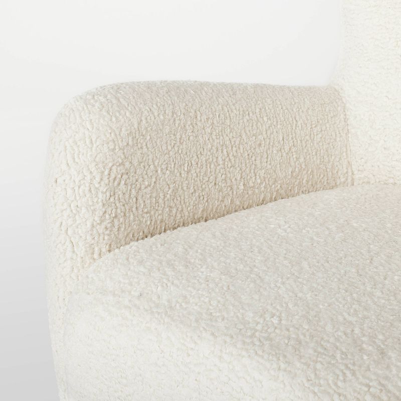 Kessler Swivel Accent Chair Cream Faux Shearling - Threshold&#8482; designed with Studio McGee, 6 of 10