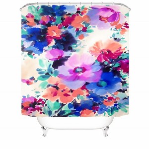 Watercolor Flower Art Shower Curtains for Bathroom Waterproof Fabric Bath Curtain Durable Soft Stylish Bathroom Decor 72x72 Inch - 1 of 1