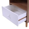 Sevobal Nightstands Set Of 2 Elegant Low Foot Bedside Table With Drawer, Open Compartment, And Pine Wood Legs, original wood color, 21.4"*15.8"*11.9" - 2 of 4