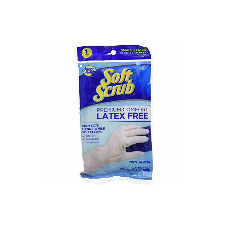 Soft Scrub Vinyl Cleaning Gloves M White 1 pair, 1 of 2
