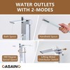 CASAINC 1-Handle Floor Mount Freestanding Tub Faucet with Square Handheld Shower in Brushed Nickel - 3 of 4