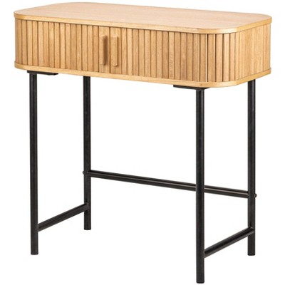 Nordlys 2-Sliding Door Metal and Wood Console Table Classic Style Living Room