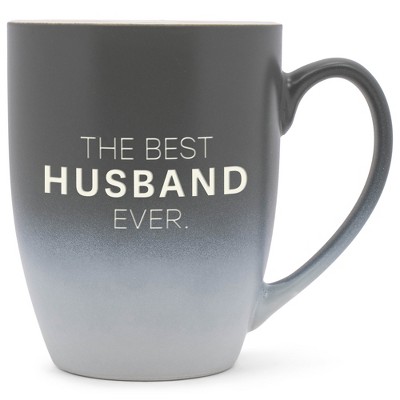 Elanze Designs The Best Husband Ever Two Toned Ombre Matte Gray and White 12 ounce Ceramic Stoneware Coffee Cup Mug