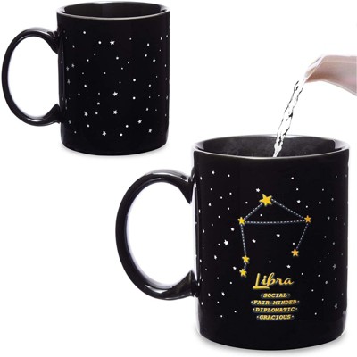 Okuna Outpost Libra Color Changing Mug, Zodiac Astrology Sign Cup (11 oz)