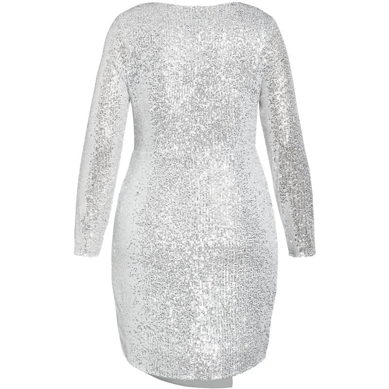Women's Plus Size Razzle Dress - silver | CITY CHIC, 4 of 6