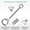 Unique Bargains Stainless Steel Durable Rust-Resistant Eyebolts with Nuts Washers Male Screw for Fastening 10 Pcs - 2 of 4