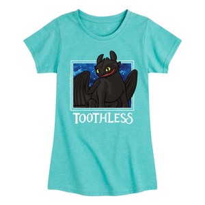 Girls' - How to Train Your Dragon - Toothless Stars Fitted Short Sleeve Graphic T-Shirt - 1 of 4