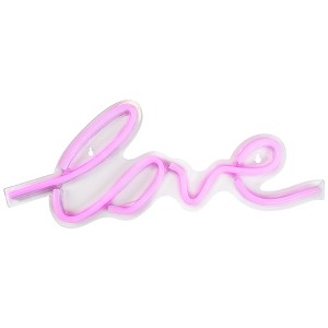 Northlight Love LED Neon Style Valentine's Day Wall Sign - 18" - Pink - 1 of 4
