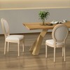 Tangkula Dining Chair Set of 2 French Style Rubber Wood Kitchen Side Chair w/ Sponge Padding Beige - 3 of 4