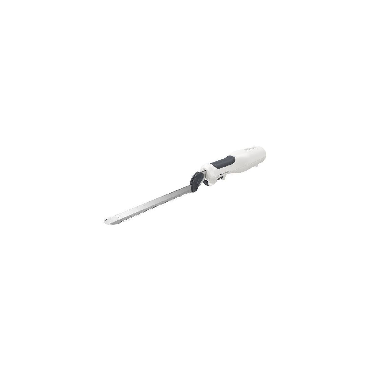 BLACK+DECKER 9 inch Electric Carving Knife; Comfort Grip Handle & Safety Lock Button; Stainless Steel Blades and Dishwasher Safe Parts; White