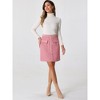 INSPIRE CHIC Women's Plaid Tweed Contrast Color Button Decor Business Casual Mini Skirt - 3 of 4